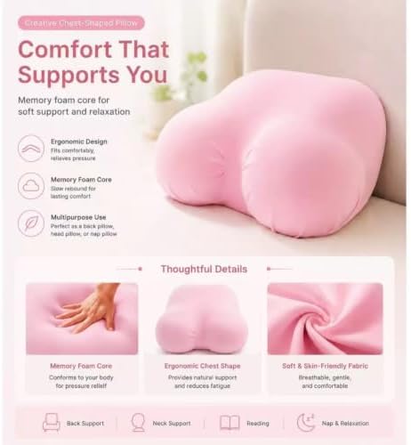 Ergonomic Memory Foam Chest Pillow, Slow Rebound Support Cushion - Image 2