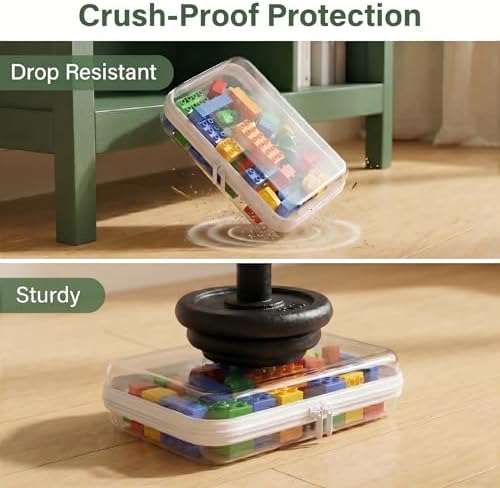 5Pcs Clear Hard Shell Zipper Case, Water Resistant Travel Organizers | Clear PET hard shell with double zippers; waterproof, stackable and wipe-clean for makeup, toiletries, baby items and travel. - Image 2
