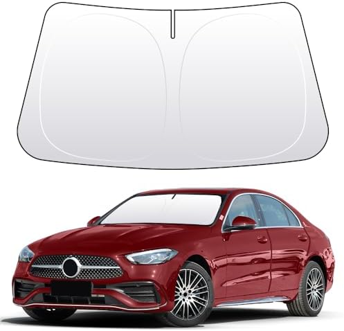 Front Windshield Sun Shade Custom Fit Compatible for Benz C Class W204 W205 C250 C300 C400 Sunshade Foldable UV Ray Reflector Visor Protector Accessories Shield Cover Reflective (for Benz C W204 205) by akarin