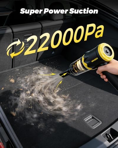 Mr.ego Car Vacuum Portable Cordless, 22Kpa Mini Vacuum with Brushless Motor - Image 2