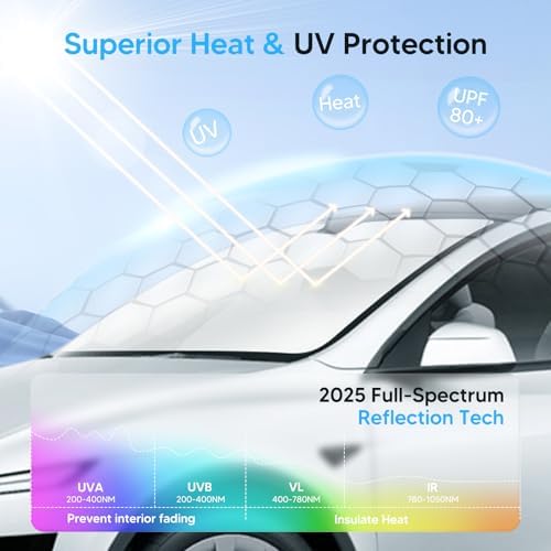 KUST Windshield Sun Shade for 2019-2025 2026 Subaru Ascent Accessories Window Sunshade Sun Visor Protector Foldable Blocks UV Rays Keep Car Cooler - Image 2