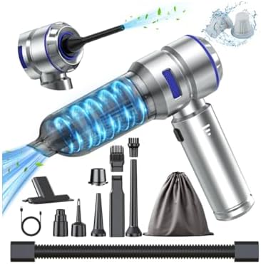 WINWEND Portable Car Vacuum - 22000PA Cars Vacuum Cleaner High Power 4 in 1 Compressed Air Duster & Air Blower & Pump Hand Held Vacuums Cordless with Brushless Motor for Car Home Office Blue by WINWEND