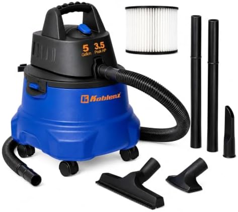 Koblenz WD-5 L2 Wet Dry Vacuum Cleaner, Blower, Shop Vac 3.5 PHP, 5 Gallon by Koblenz