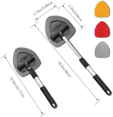 Car Window Cleaner, Car Cleanser Brush, Car Accessories Car Cleaning Supplies Tools, Car Cleaning Kit with Extendable Handle, Microfiber Cloth, Spray Bottle, Fits All Cars - Image 3