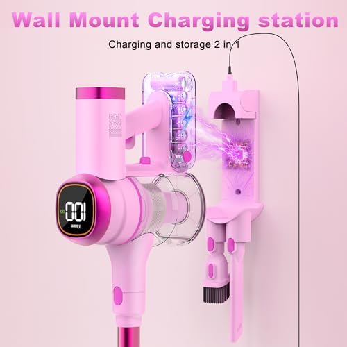 Tikom V500 Cordless Vacuum Cleaner for Home, 40000Pa/450W Stick Vacuum with LED Touch Screen, Charging Wall Dock, Anti-Tangle, Lightweight Handheld Vacuum for Pet Hair, Hard Floor, Carpet - Image 6