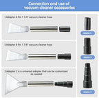 Universal Clear Vacuum Extraction Accessory with 1-1/4“,1-7/8” and 2-1/2” Adapter,Compatible with All Shop Vac Extractor,Wet Dry Vacuum Cleaner Attachments for Upholstery,Carpet Cleaning,Car Detailing - Image 6