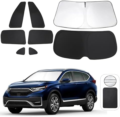 TINGLU Window Shades for Honda CR-V CRV 2017-2022 Accessories Car Side Full Windows Rear Triangular Windshield Sun Shade Sun UV Rays & Privacy Protection for Camping,Napping,and Relaxing 8PCS by TINGLU