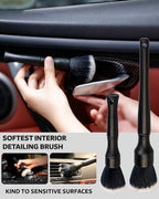 PRO Car Interior Cleaning Kit (9-Piece) - Deep Clean Tools for Leather, Dashboard & Upholstery | Boar Bristle Brush, Dual-Sided Scrub Sponge, Microfiber Towels, Polish Scrub Mitt, Detailing Brushes - Image 5
