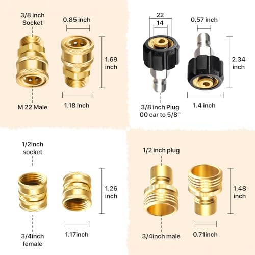 Twinkle Star Pressure Washer Quick Disconnect Kit, 9 Sets - Image 5