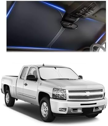 300T Thickened Sunshade for Car Windshield,Windshield Sun Shade for Blocking 99% Sunlight & Heat,Summer Cars Essentials Sun Cover for Car Windshields Fits Small Truck,SUV (XL: 63x33 inch) by Aokdom