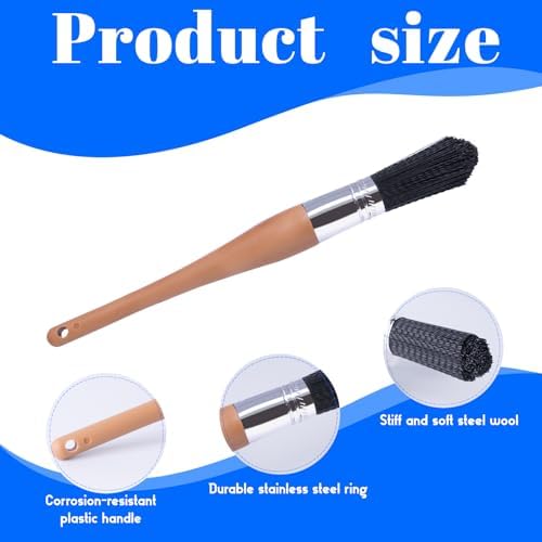 Wesquer Parts Cleaning Brush Home and Auto Use Parts Cleaner Brush Solvent Brush for Cleaning Auto Engine Parts, Clean Motors, Metal Parts, Machinery (Black 2pcs) - Image 2