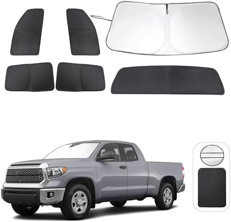 TINGLU Window Shades for Toyota Tundra 2007-2021 Accessories Full Windows Windshield Sun Shade Sun UV Rays Privacy Protection for Camping 6PCS by TINGLU