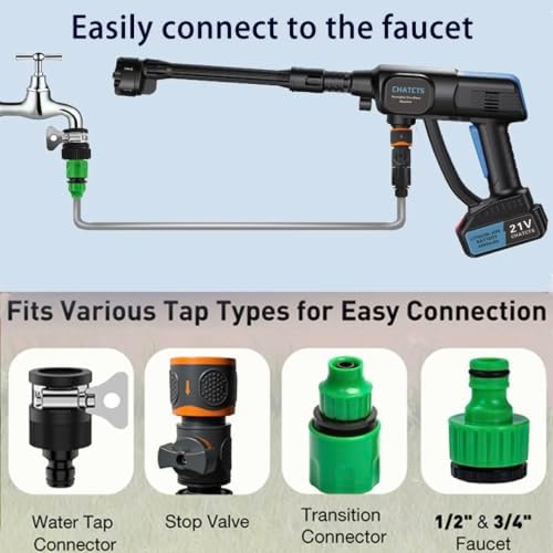 Portable Cordless Washer, Car Washer with 2 Batteries - Image 2