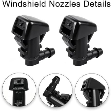 Front Windshield Washer Nozzle Kit fit for 2008 2009 2010 Ford Super Duty F-250 F-350 F-450 F-550 Replaces # 7C3Z-17603-A 7C3Z-17K605-A Wiper Fluid Washer Nozzle Spray Jet - Image 2
