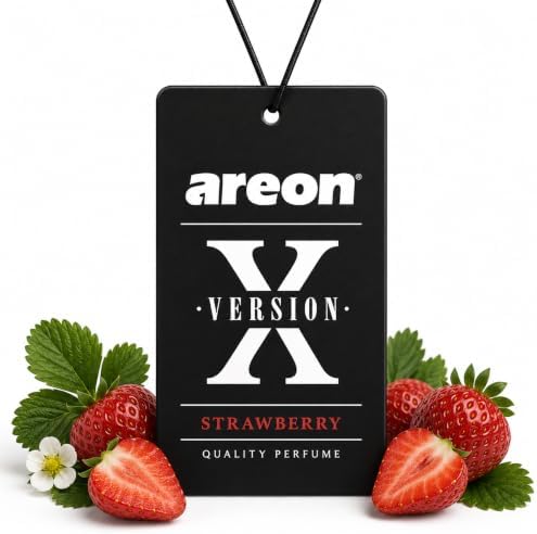 AREON X Version Strawberry Fresh Paper Hanging Car Air Freshener - 12 Pack by AREON