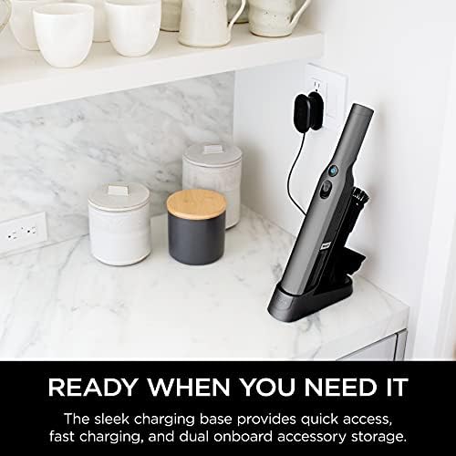 Shark WV201 WANDVAC Handheld Vacuum, Lightweight at 1.4 Pounds with Powerful Suction, Charging Dock, Single Touch Empty and Detachable Dust Cup,Graphite, Slate - Image 2