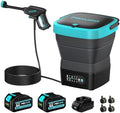 Cordless Washer,Foldable Washer with 2x5.0Ah Battery, 4 Adjustable Model, 4.5Gal Tank 10FT Hose, 6-in-1 Nozzle for Car Washer,Patio,Camping by POXURIO