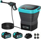 Cordless Washer,Foldable Washer with 2x5.0Ah Battery, 4 Adjustable Model, 4.5Gal Tank 10FT Hose, 6-in-1 Nozzle for Car Washer,Patio,Camping by POXURIO