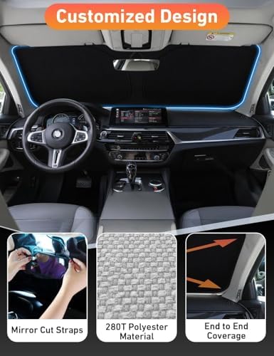 EcoNour Windshield Sun Shade Compatible for Nissan Armada 2017–2014 2025 - Image 2