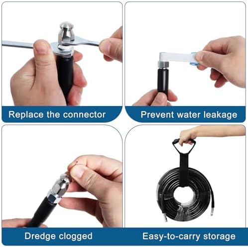150FT Sewer Jetter Kit for Pressure Washer 5800PSI Drain Cleaner - Image 6