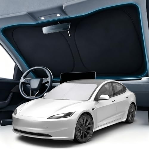 METOWARE Windshield Sun Shade for Tesla Model Y & Model 3 2017-2026 by METOWARE