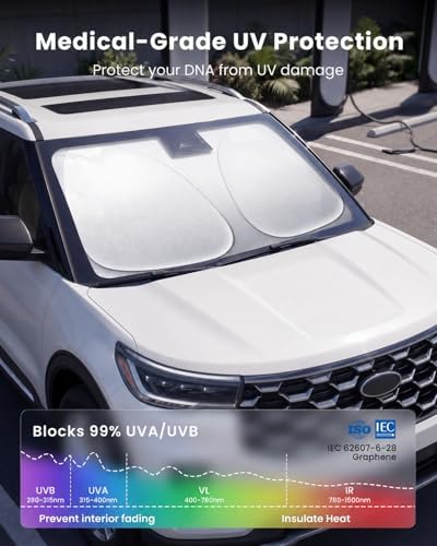 REEVAA Car Windshield Sun Shade for Ford Explorer 2026 - Image 3