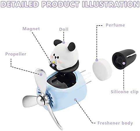 Car Air Fresheners Cute Cartoon White Puppy Pilot Car Diffuser Rotating Propeller Automotive Air Outlet Fan Creative Car Perfume Decoration Funny Car Interior Accessories - Image 2