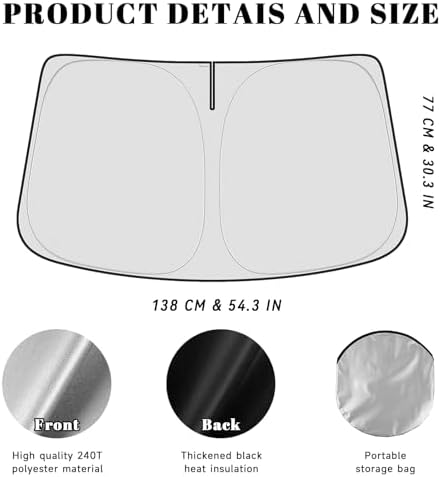 Car Windshield Sun Shade for Chevy 2010-2017 Equinox Accessories (OEM Design) Reflective Foldable Heat Insulation Sunshade for Ultimate Protection - Image 5