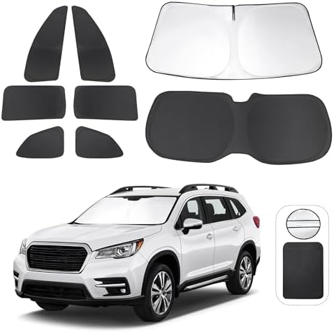 TINGLU Window Shades for Subaru Ascent Touring 2019-2026 Accessories Car Side Full Windows Rear Triangular Windshield Sun Shade Sun UV Rays & Privacy Protection for Camping,Napping,and Relaxing 8PCS by TINGLU