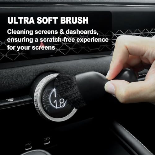 7PCS Car Detailing Brush Set, Ultra Soft Boars Hair Car Interior Detailing Brushes, Car Interior Detailing Kit, Car Cleaning Gel Supplies Kit, Car Dust Brush, Car Accessories for Truck, Suv, Interior - Image 6