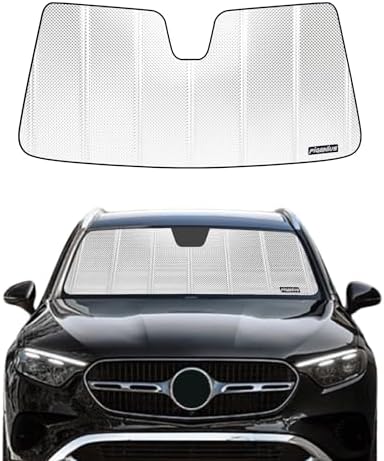 Pigenius Windshield Sun Shade for 2020-2025 Mercedes-Benz GLE/GLS SUV. Front Window Sunshade with Storage Bag by Pigenius