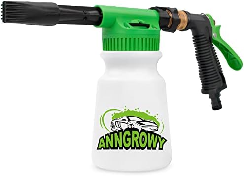 anngrowy Car Wash Foam Gun Soap Car Wash Foam Cannon for Garden Hose Foam Sprayer Car Wash Soap Foam Gun Hose Foam Cannon Blaster Hose Foam Cannon Gun Quick Connector to Any Garden Hose (Green) by anngrowy