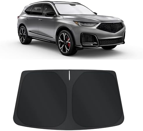 TINGLU Sun Shade for Acura MDX 2021-2024 2025 2026 Accessories Windshield Sun Shade Window Shade UV Rays Protection Sun Visor Cover with Steering Wheel Sunshade Storage Bag by TINGLU