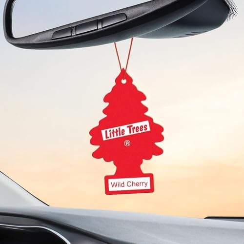 LITTLE TREES Car Air Freshener | Hanging Paper Tree for Home or Car | Wild Cherry | 24 Pack - Image 4