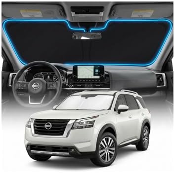 for Nissan Pathfinder Sun Shade Windshield Cover - Custom Fit Pathfinder Accessories 2022-2025 2026 Sunshade Foldable UV Protection & Heat Shield Sun Visor Accessories by Unknown