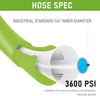 Hourleey Pressure Washer Hose 30 FT, 3600 PSI Flexible Kink Resistant Power Washer Hose Replacement, Pressure Hose Extension with 1/4" Quick Connect, Green - Image 2