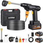 Portable Cordless 600PSI Pressure Washer, 6-in-1 Nozzle with Jet Nozzles by MYPIN