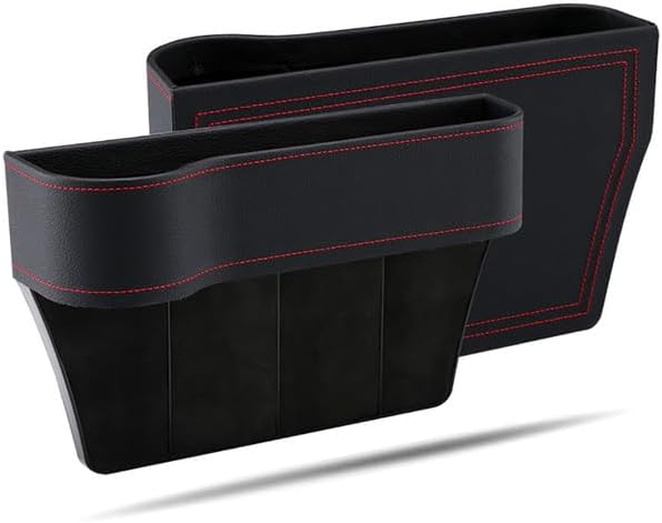 2 Pack Car Seat Gap Organizer with Cup Holder, PU Leather Storage Box, Phone Holder and Side Pocket Organizer, Universal Fit for Most Vehicles - Image 4