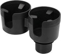 Car Double Cup Holder Extender, 2-in-1 Car Cup Holder Adapter with Adjustable Base, Universal Multifunctional Cup Holder Organizer for Beverage, Snack, Cup, Bottle Storage (Black) by KITUREK