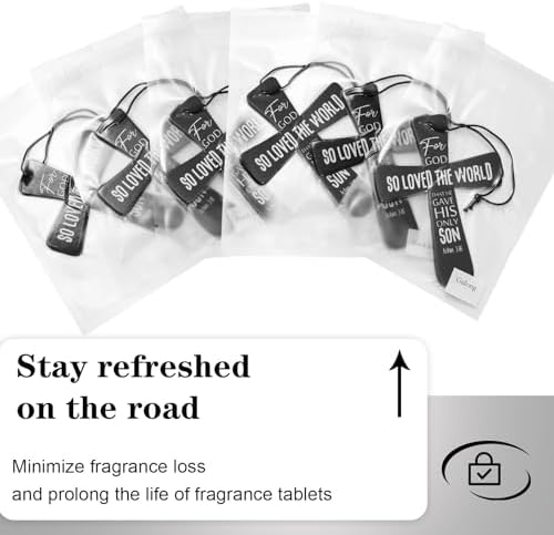 Fumete 24 Pcs Christian Gifts for Men Black Cross Car Air Fresheners Bulk - Image 4