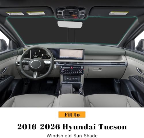 Car Windshield Sun Shade for Hyundai 2016-2025 2026 Tucson Accessories (OEM Design) Reflective Foldable Heat Insulation Sunshade for Ultimate Protection - Image 2