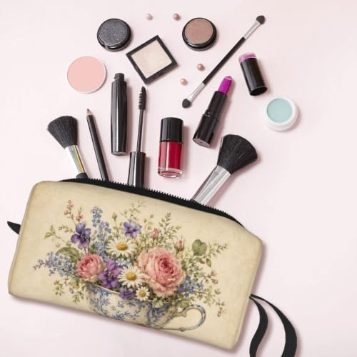 Teacup Small Makeup Bag, 600D Oxford Cosmetic Pouch for Women | Teacup Cosmetic Bag and Toiletry Pouch with Double-Sided Print and Foam Padding for Women, Travel, Gym, Weekend and Daily Use - Image 6