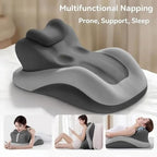27 Degree Incline Memory Foam Wedge Pillow, Ergonomic Body Position Helper Cushion for Couples, Multi Purpose Bed Wedge for Reading Back Support and Leg Elevation,Beige - Image 3
