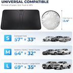 DMJN Front Windshield Sun Shade for Universal Large Size, [Nano Ice-Crystal Coatings] UPF50+ Heat & UV Block, Protect Car Interior & Keep Cool, Flodable Steel-Ring Car Cover for Summer - Image 6