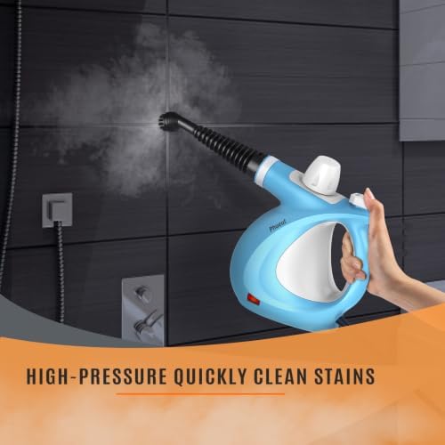 Phueut Pressurized Handheld Multi-Surface Natural Steam Cleaner with 12 pcs Accessories, Multi-Purpose Steamer for Home Use, Steamer for Cleaning Floor, Upholstery, Grout and Car (Blue) - Image 4