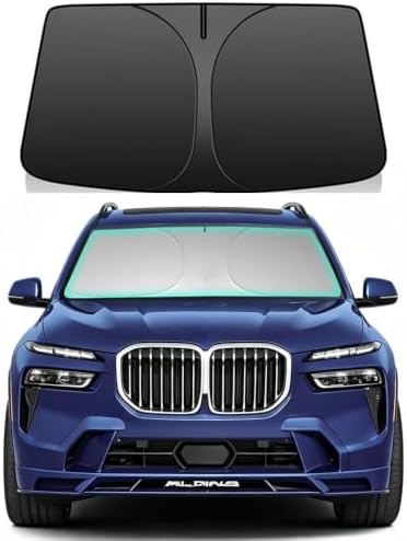 Windshield Sun Shade for BMW X7 2018-2026, 4-Layer 240T Foldable UV Block Car Accessory to Cool Interior by Unknown