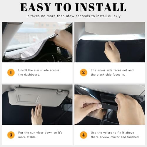 Car Windshield Sun Shade for Honda 2012-2015 Civic Accessories (OEM Design) Reflective Foldable Heat Insulation Sunshade for Ultimate Protection - Image 6