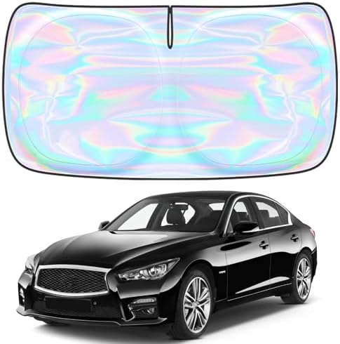 Windshield Sun Shade for Infiniti Q50 2014-2024 - 4 Layers Sunshade Compatible with Infiniti Q50 Foldable Front Window Sunshade Sun Visor Protector Block UV Rays Keep Your Car Cooler Car Accessories by Unknown