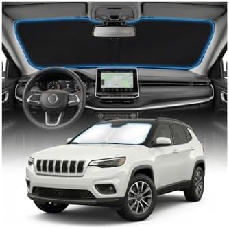 for Jeep Compass Sun Shade Windshield Cover - Custom Fit Compass Accessories 2017-2024 2025 Sunshade Foldable UV Protection & Heat Shield Sun Visor Accessories by Unknown