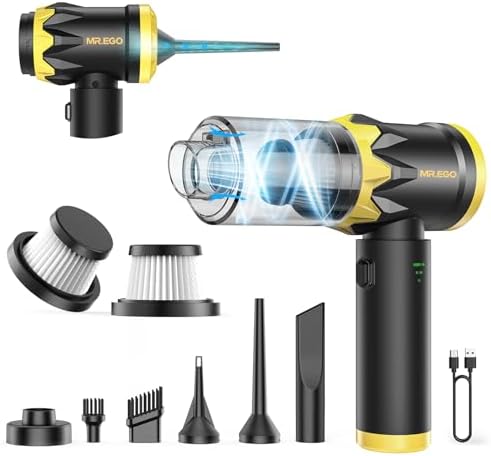Mr.ego Car Vacuum Portable Cordless, 22Kpa Mini Vacuum with Brushless Motor by MREGO